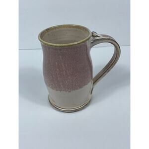 AK Pottery Handmade MUG Studio Art Pink Mauve  14 oz Cup marked AK w/ Snake